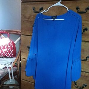 Alyx Vibrant Blue Top with Shoulder Buttons